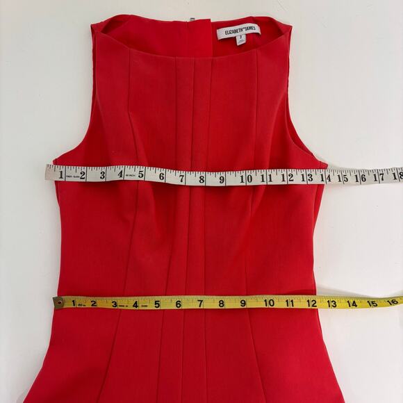Elizabeth & James Sleeveless Hollis Fit Flare Mini Dress Boatneck Poppy Red 2 - Picture 6 of 8